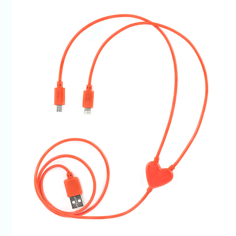 Dual Heart iPhone Charging Cable
