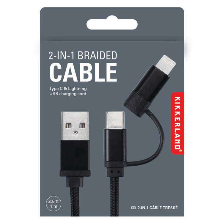 Black 2-in-1 Braided Cable