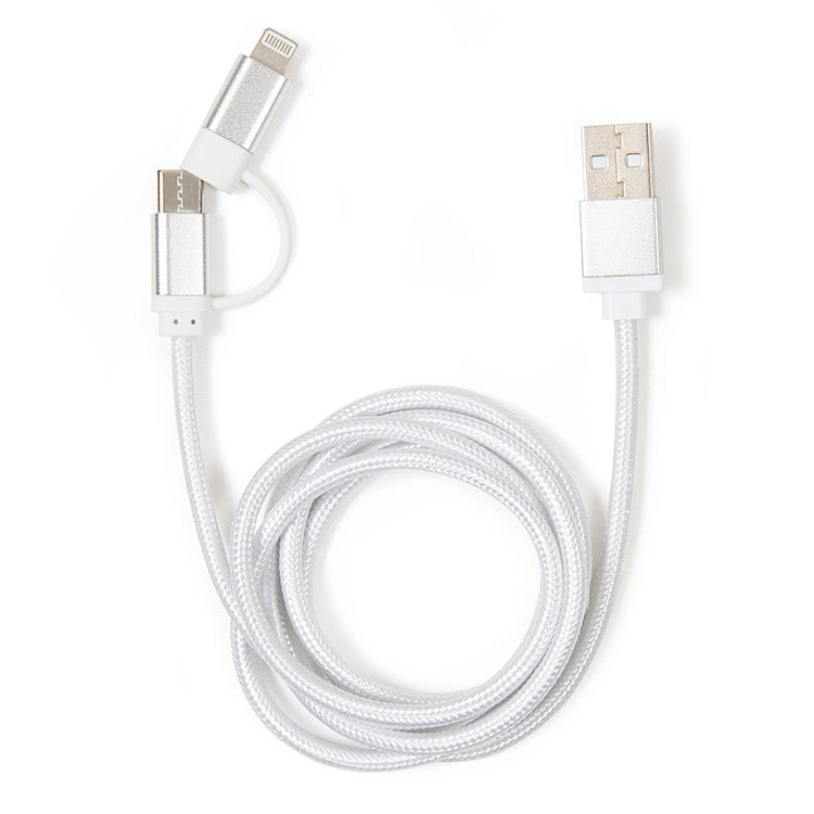 Silver 2-in-1 Braided Cable