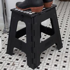 Step Stool Folding Tall Black
