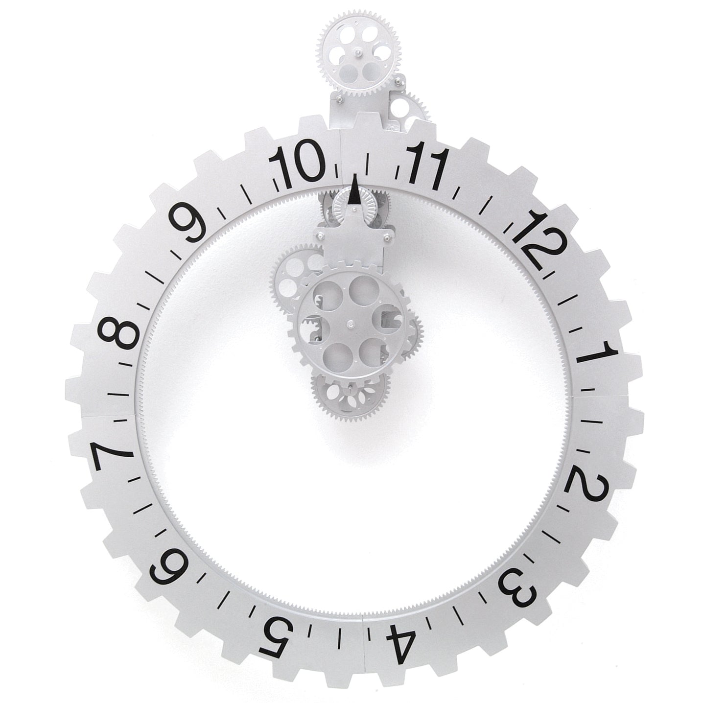 Big Wheel Wall Clock Silver