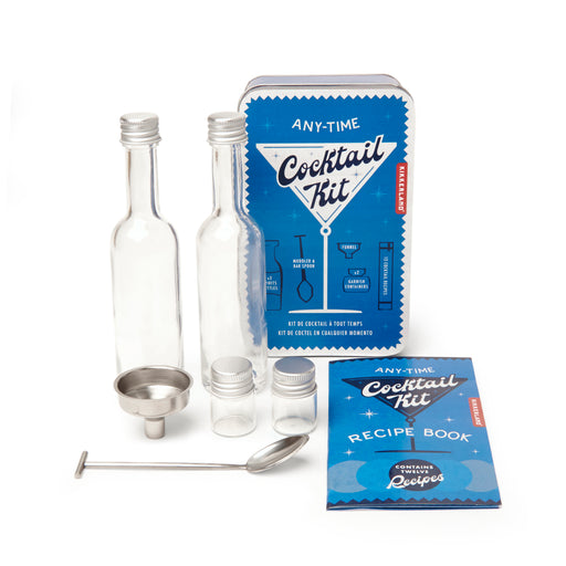 Any-Time Classic Cocktail Recipe Cards Kit in A Tin