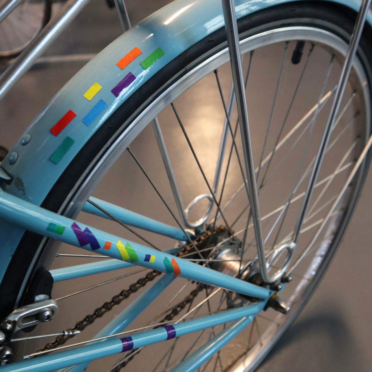 Autocollants réfléchissants pour vélo Fiets Rainbow Blocks