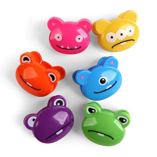 Colorful Crazy Monsters Bag Clips, S/6