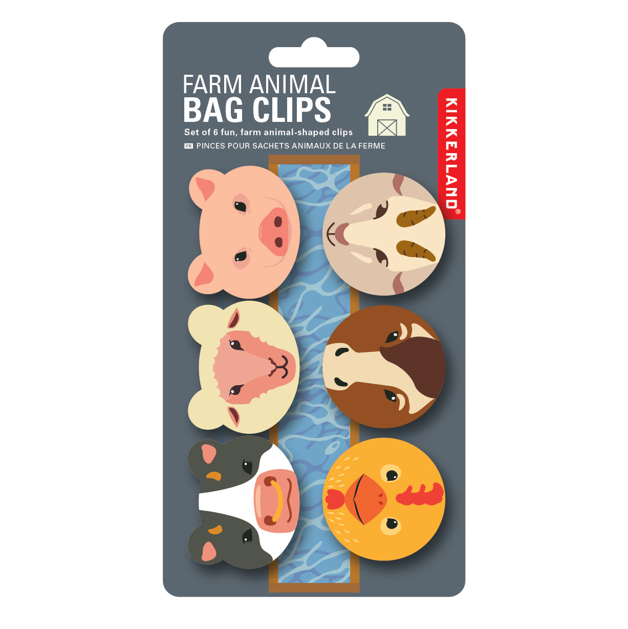 Kikkerland Farm Animal Bag Clips