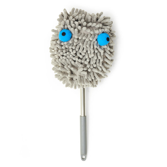 Goggly Eyed Chenille Grey Monster Duster