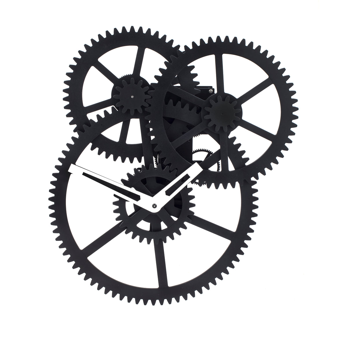 Kikkerland Black Triple Gear Wall Clock-