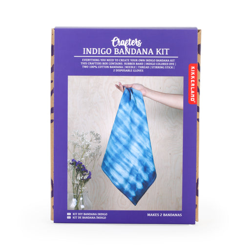 Crafters DIY Blue Indigo Bandana Kit, Tie Dye