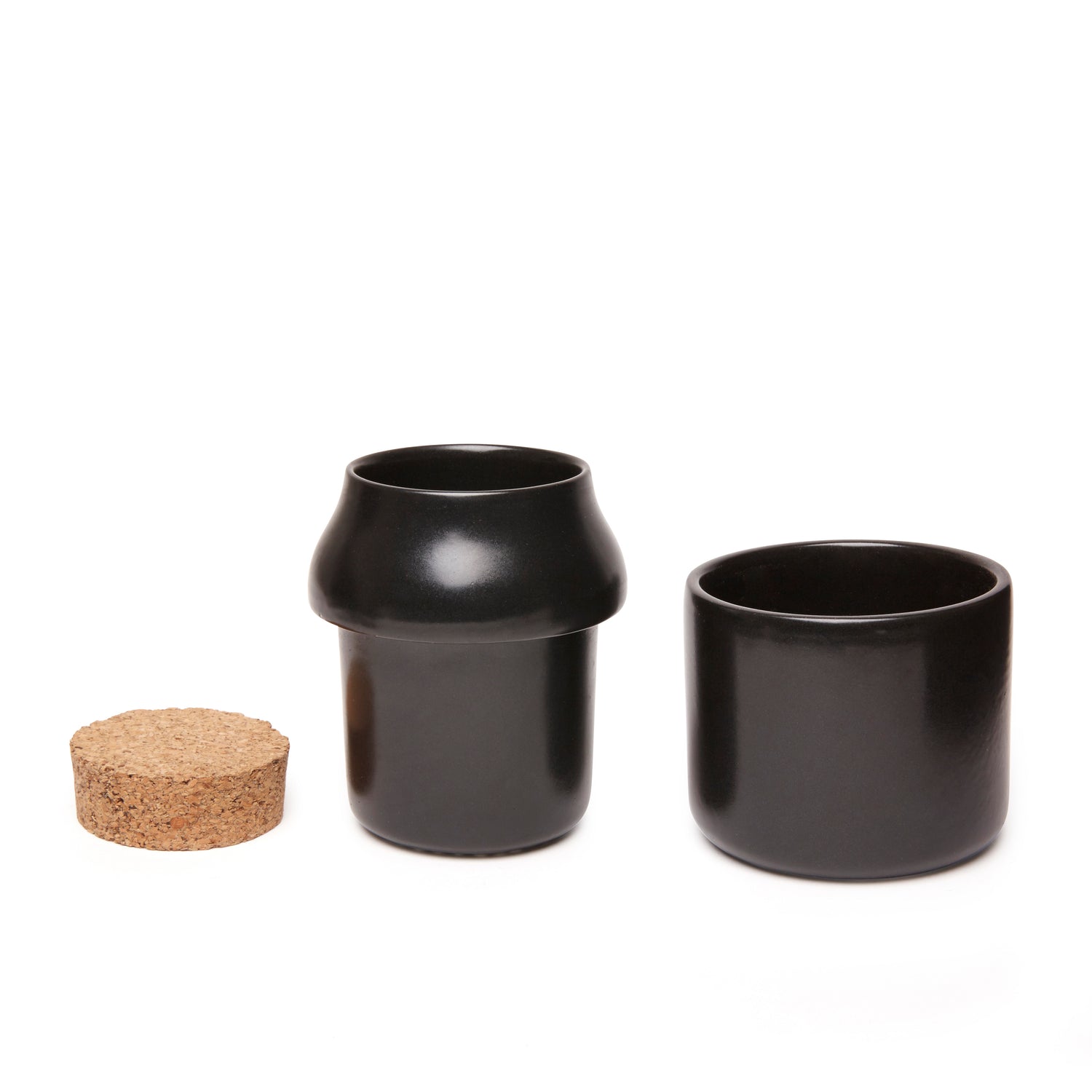 Ceramic Grinder + Jar Large Black