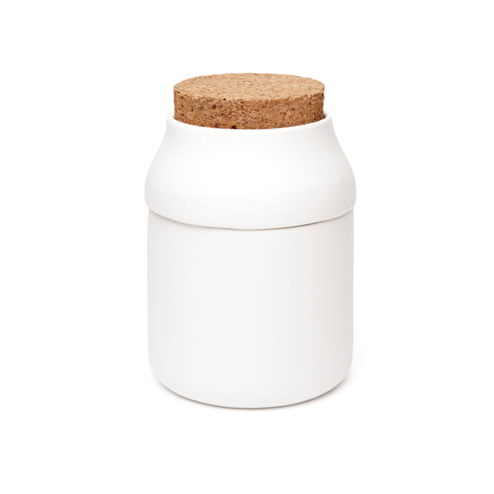 Ceramic Grinder + Jar Large White