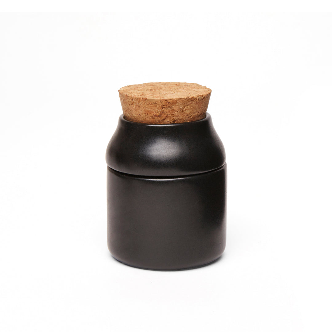 Ceramic Grinder + Jar Small Black Kikkerland Design Inc
