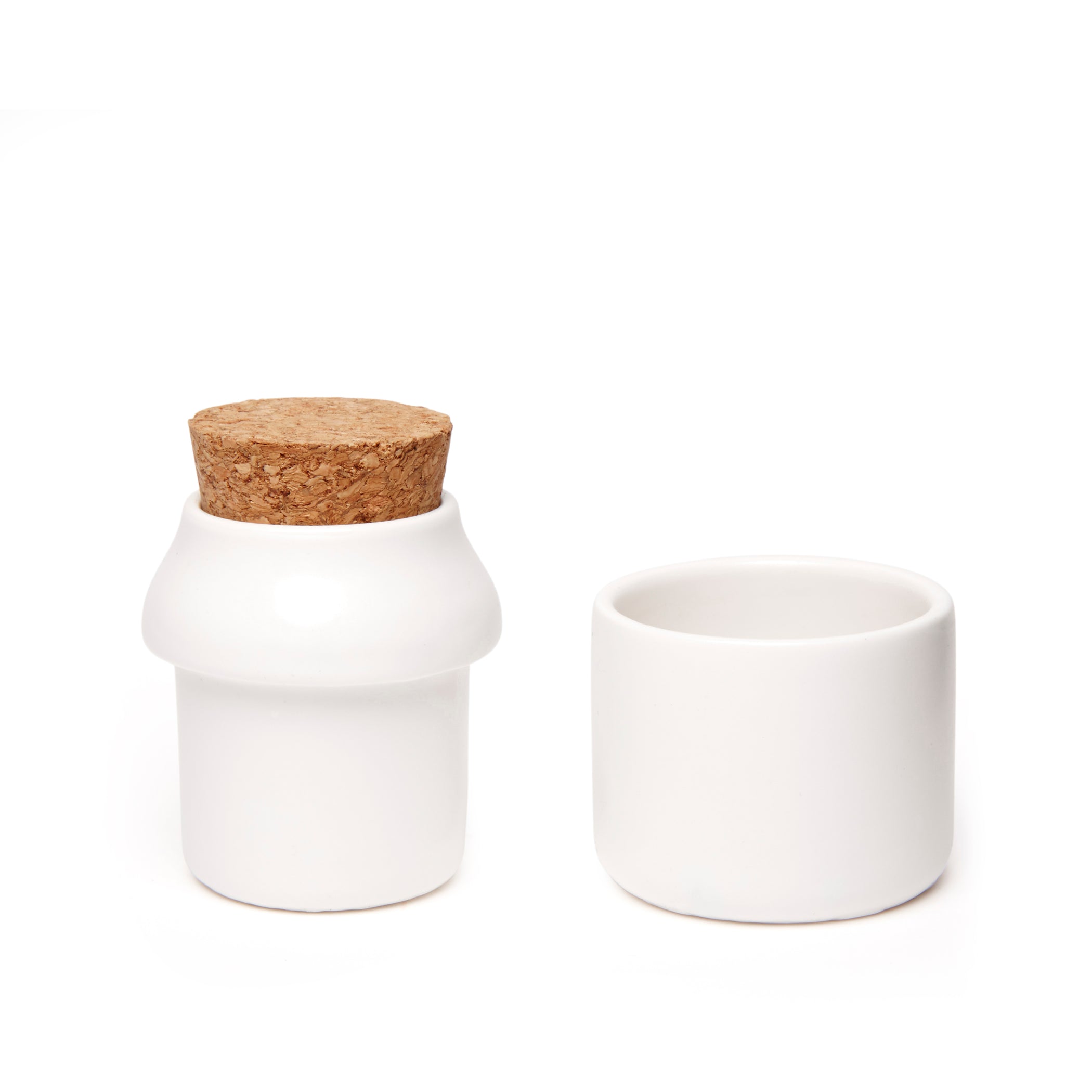 Ceramic Grinder + Jar Small White — Kikkerland Design Inc