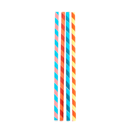 Paper Straws Color Stripes 144 Per Box