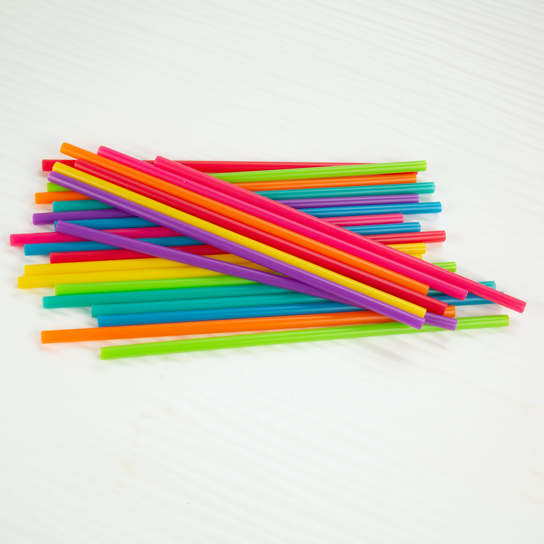 8” Bright Color Reusable Straws Kikkerland Design Inc