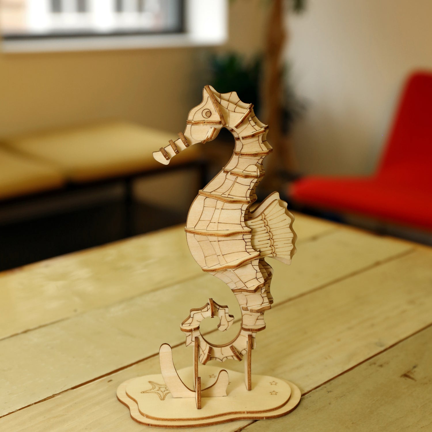 Zeepaardje 3D houten puzzel
