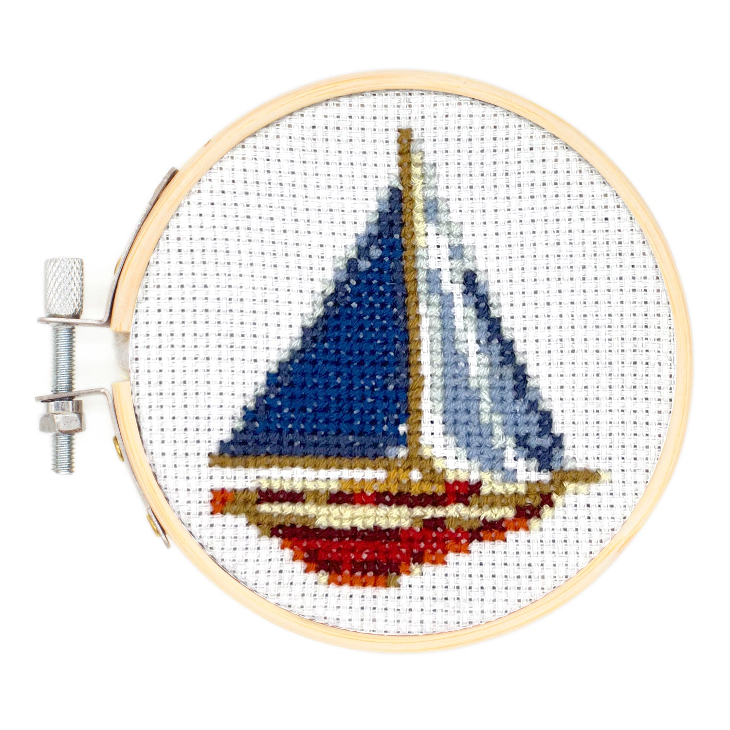 Sailboat Mini Cross Stitch Embroidery Kit