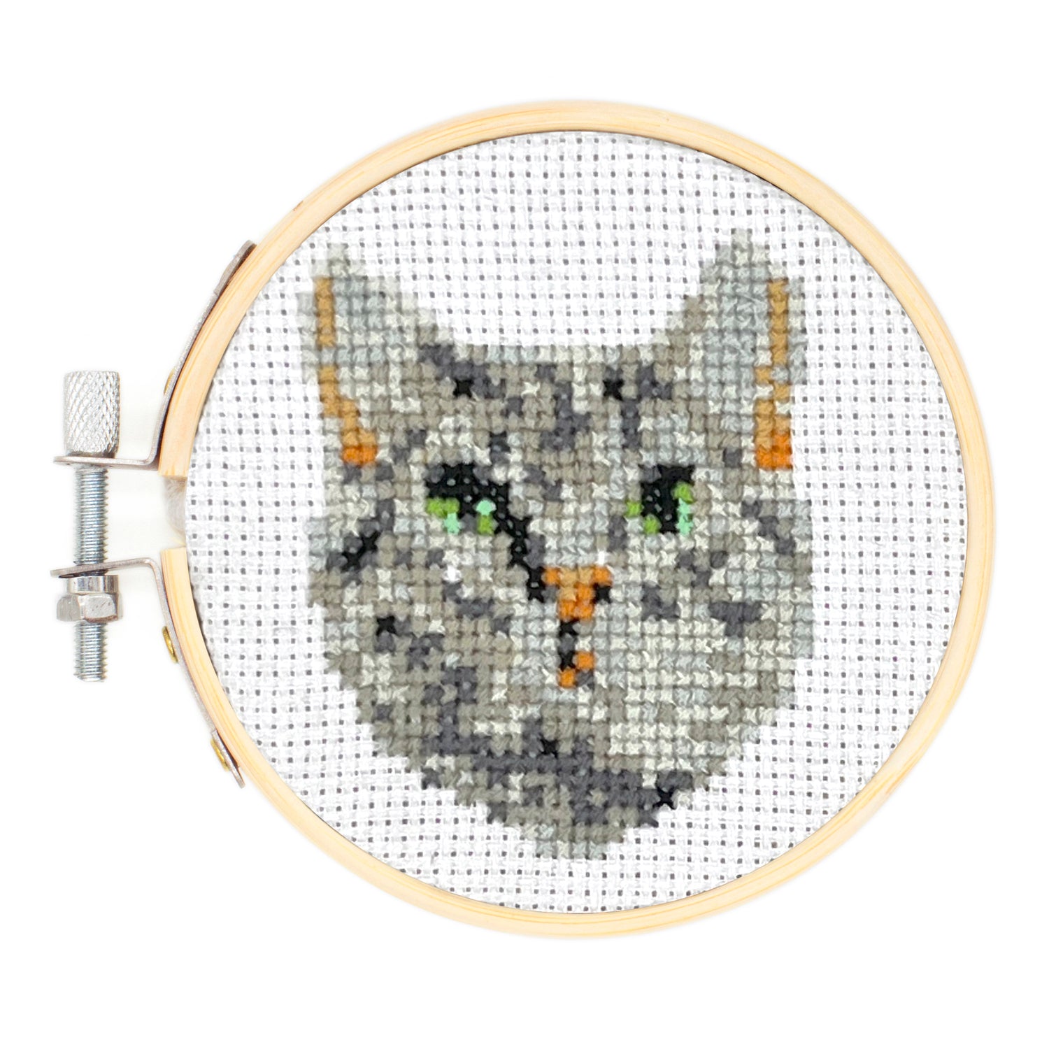 Tabby Cat Mini Cross Stitch Embroidery Kit – Kikkerland Design Inc