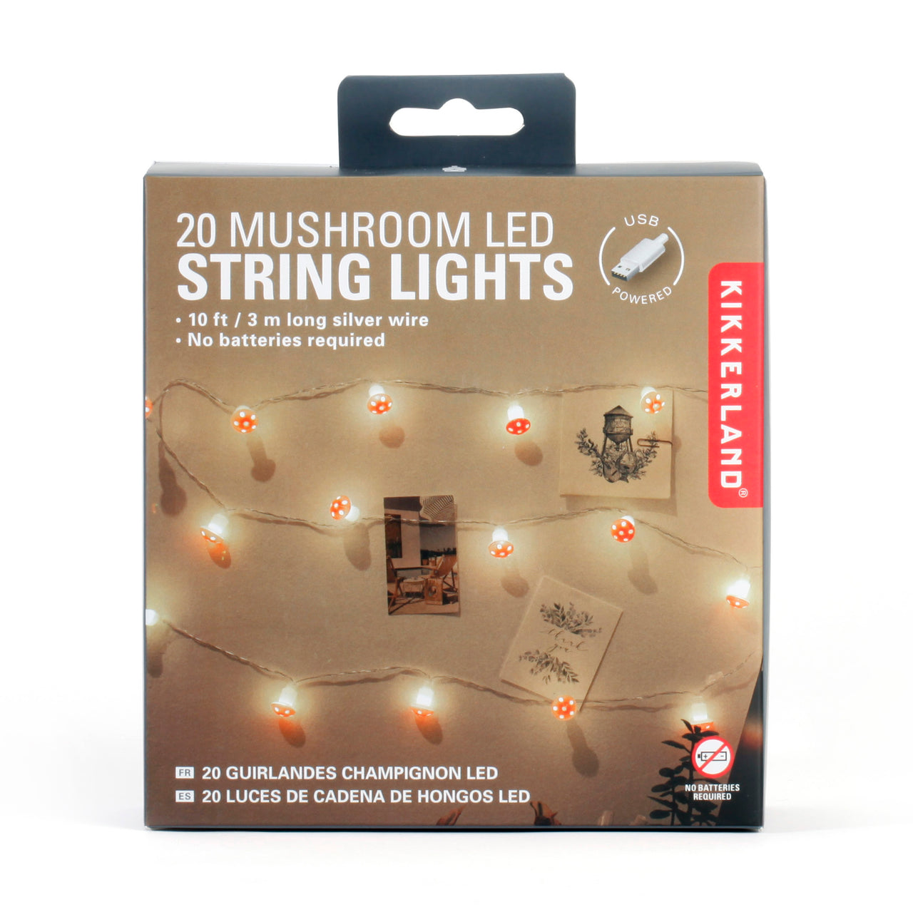 Mushroom String Lights 10 Ft Kikkerland Design Inc