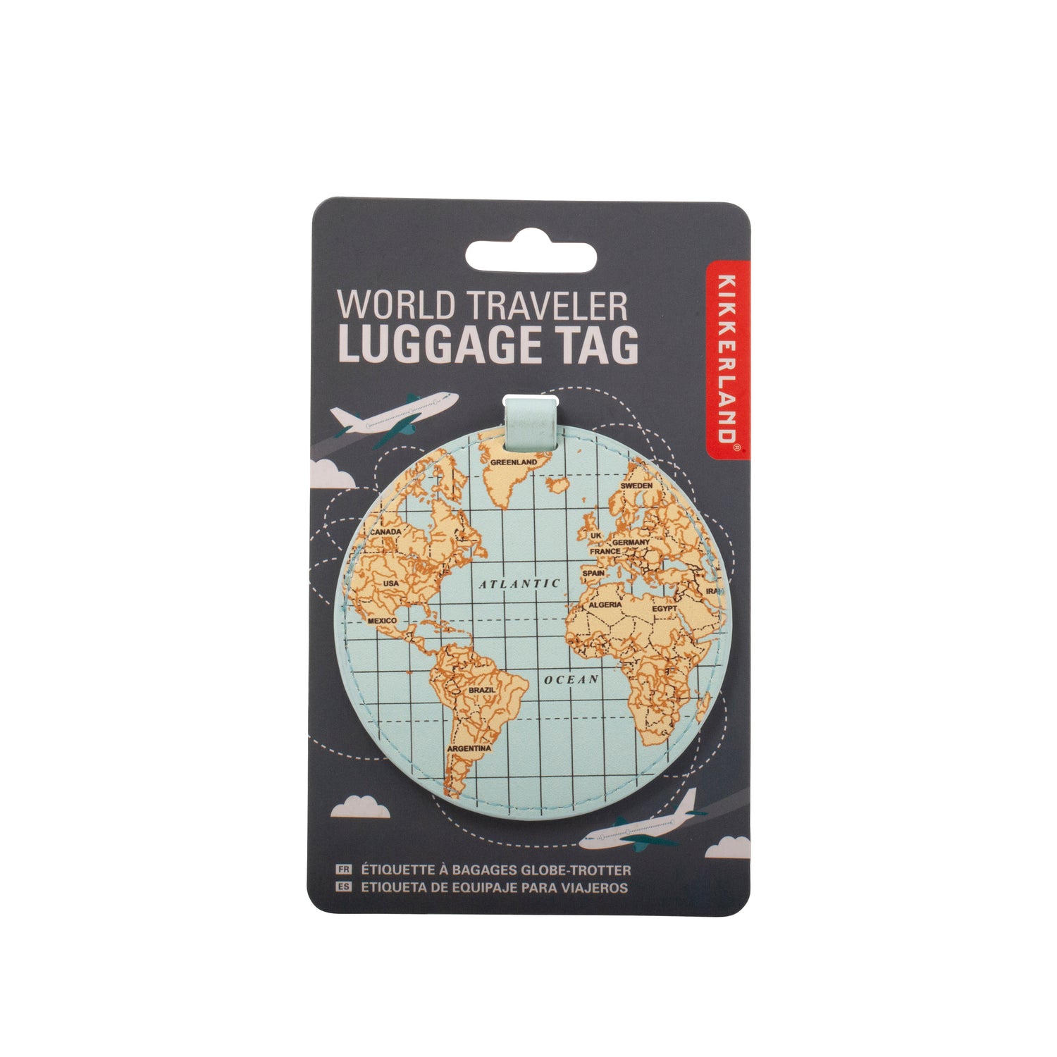 Étiquette de bagage du voyageur du monde
