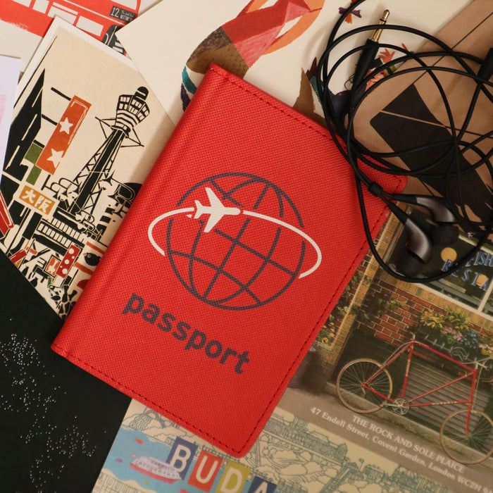 Red Jet Set Passport Holder Case, For Travel Documents