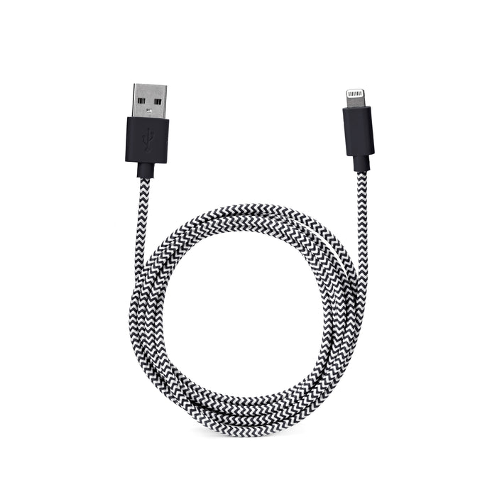 iPhone Lightning Black Cotton Braided Charging Cable