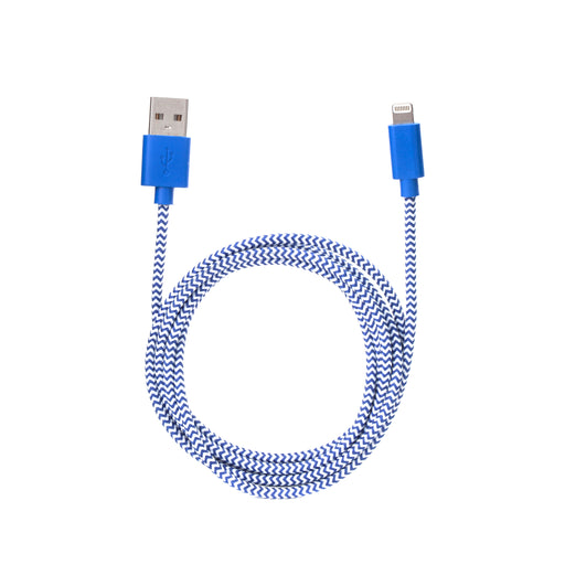 iPhone Lightning Blue Cotton Braided Charging Cable