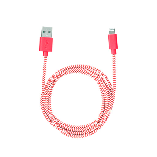 iPhone Lightning Red Cotton Braided Charging Cable