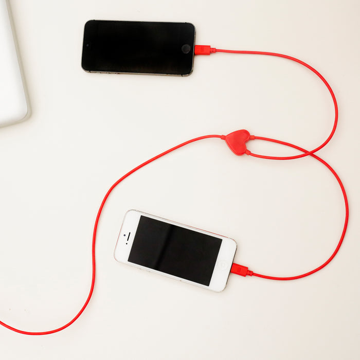 Dual Heart iPhone Charging Cable